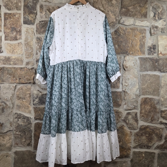 Dainty Jewells Floral Polka Dot Chiffon Midi Dress - Picture 9 of 11